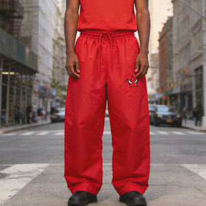 Custom Red Windbreaker <b>Pants</b> Baggy Streetwear High Quality <b>Nylon</b> Joggers Casual Loose Fit Sports Trouser Unisex Wholesale - Product Image 5
