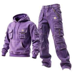 Nuevo Conjunto Deportivo Personalizado para Hombre, Talla Grande, con Capucha, para Invierno, 100% Algodón, Alta Calidad, OEM, Ropa Deportiva para Correr, Venta al Por Mayor 2 en 1 - Product Image 1