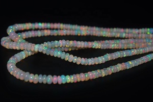 High Quality Ethiopian Fire <b>Opal</b> Loose Gemstones 3-5mm Smooth Rondelle Beads Natural Gemstone for Jewelry Making - Product Image 3