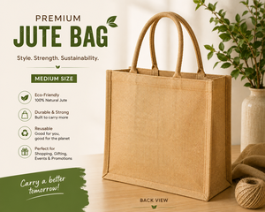 Bolsa de Compras de Yute Natural con Impresión Personalizada, Bolsa Ecológica Reutilizable, Bolsa de Regalo Promocional de Tamaño Mediano, Venta al Por Mayor - Product Image 3