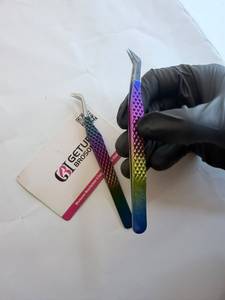 Pinzas para Pestañas Rainbow de 90 Unidades, Acero Inoxidable, Puntas de Fibra Suave de Precisión, 10 mm, Juego en Caja - Product Image 3