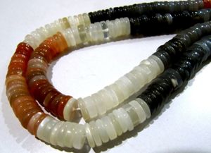 Perles rondes lisses en pierre de lune naturelle multicolores, forme de pneu, 10 mm, vendues par brin de 8 pouces de long, pour la fabrication de bijoux - Product Image 3