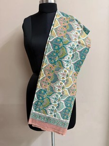 Pareo de Playa con Estampado Artesanal, Sarong de Algodón para Mujer, Diseño Floral Largo - Product Image 5