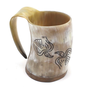 Verre à boire en corne de buffle de qualité supérieure, style corne de bovin viking, avec bordure en laiton, à prix bas - Product Image 5