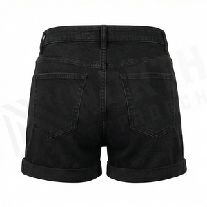 Womens Mid Weight Structured <b>Denim</b> <b>Stretch</b> Comfort Super High Rise Shorts Premium Quality Casual Summer Fashion Apparel - Product Image 2
