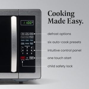 Microondas de Encimera de 1000 Vatios, 1.1 pies cúbicos - Horno Microondas con Iluminación LED y Bloqueo para Niños - Acero Inoxidable Fácil de Limpiar - Product Image 3