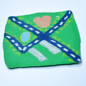 Handmade hiện đại thân thiện với môi Len cảm thấy chơi Mat cho trẻ em bao gồm đường cao tốc hồ bơi & tree-để sử dụng nhà - Product Image 3