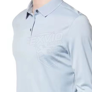 เสื้อโปโลผู้ชายสีตามสั่ง สำหรับผู้ใหญ่ เสื้อโปโลผู้ชายน้ำหนักเบา ระบายอากาศได้ดี เสื้อโปโลแขนยาวสำหรับใส่ในฤดูร้อน - Product Image 6