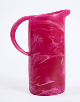 Carafe à eau en résine noire moderne, solide et durable, avec poignée, écologique, compatible lave-vaisselle et micro-ondes, pour la maison, les fêtes et le camping