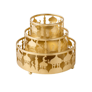Bandeja de Hierro Hueca con Caligrafía Árabe para Dulces Eid Mubarak, Set de Decoración para Fiesta de Ramadán con Luna y Estrella, Soporte Metálico para Exhibición de Alimentos - Product Image 5