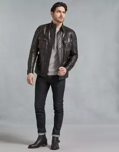 AMERICAN TRENCH CLOTHING High Quality Waterproof Crew Neck Single Breasted Safari Leather <b>Jackets</b> Men <b>Women</b> Export Competitive - Product Image 3