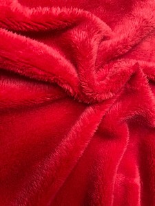 Knitted 100% <b>Polyester</b> <b>Fabric</b> Red Color for Blanket Coat Garment Soft and Comfortable - Product Image 2