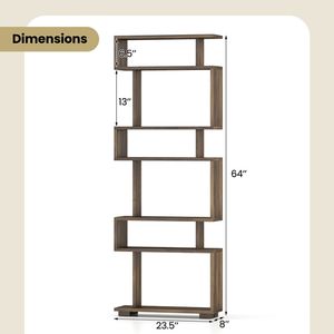 ชั้นวางหนังสือแบบ 6 ชั้น พร้อมชุดอุปกรณ์ป้องกันการล้ม - Product Image 5