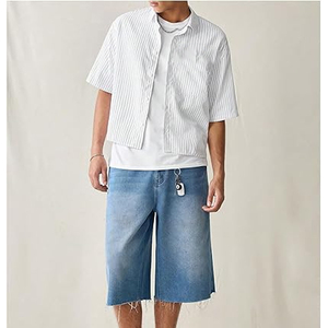 เสื้อเชิ้ตแขนสั้นลายสก็อตผู้ชาย สไตล์ลำลอง สำหรับฤดูร้อน เนื้อผ้าฝ้าย น้ำหนักเบา รับผลิตตามแบบ OEM จำนวนมาก - Product Image 5