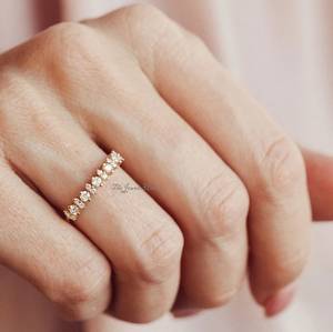 Luxury Elegant <b>925</b> Sterling <b>Silver</b> Classic Round Cut Gemstone Diamond Moissanite Half Eternity Wedding Engagement Band <b>Ring</b> - Product Image 3