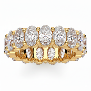 Anillos de boda de 3.0 quilates para mujer, corte ovalado, claridad VS1, color F, diamante cultivado en laboratorio certificado por IGI, anillo de compromiso de oro amarillo de 18k - Product Image 2