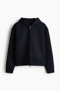 Sweat à capuche zippé uni de haute qualité pour homme, en tissu brossé épais, avec fermeture entièrement métallique. - Product Image 3