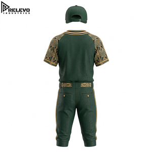 Uniformes Deportivos Personalizados al por Mayor de Alta Calidad, Conjunto de Camiseta, Pantalones y Gorra de Béisbol con Estampado Art Deco Sublimado, OEM/ODM - Product Image 2