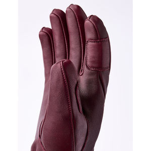 Gants de ski chauffants unisexes en cuir de vachette avec doublure en polaire Bemberg, doigts entiers, manchette courte et fermeture auto-agrippante pour le ski - Product Image 3