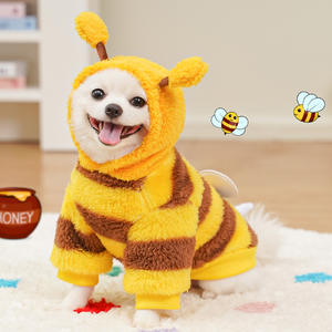 Pakaian Transformasi Anjing Lucu Bergaya Fashion dengan Desain Lebah Imut, Bahan Fleece Lembut dan Hangat untuk Musim Dingin, Perlengkapan Hewan Peliharaan untuk Anjing dan Kucing - Product Image 2