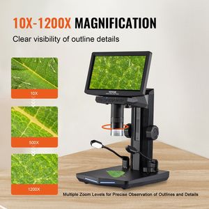Pantalla IPS de 7 "para microscopio <span class=keywords><strong>Digital</strong></span> <span class=keywords><strong>HDMI</strong></span> LCD para adultos, 1200X microscopio electrónico de soldadura, 8 luces LED, 2 microscopios flexibles - Product Image 3
