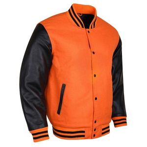 Chaqueta de Cuero Estilo Bomber Vintage Personalizable para Hombre, con Bordado OEM, Diseño de Letras y Cuello - Product Image 4