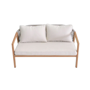 Conjunto de Sofás de Jardín con Diseño Moderno y Estructura de Madera de Teca para Decoración del Hogar - Product Image 1