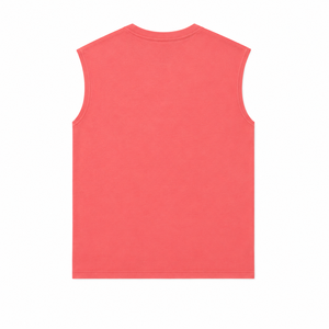 Men's <b>Coral</b> Sleeveless Tank <b>Top</b> O-Neck Casual Knitted Solid Color Plain Dyed Style - Product Image 6