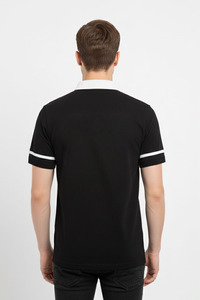 High Quality Summer 100% Cotton Solid <b>Golf</b> Mens Black <b>Polo</b> Shirt <b>White</b> Collar & Stripe Sleeves Trendy Sportswear <b>Polo</b> Shirt - Product Image 5