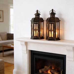 Vintage Style Christmas Handmade Candlestick Holder Metal Hanging Decorative Garden Light Outdoor <b>Lantern</b> Patio Custom Design - Product Image 1