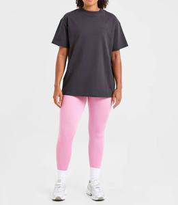 Women Oversized Solid Color Crew Neck T-Shirt Regular Sleeve Loose Fit 100% Cotton Jersey Breathable All Seasons Wear - Product Image 2