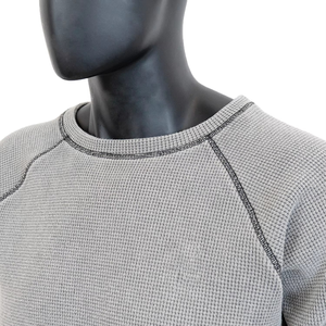 Camiseta Térmica de Manga Larga para Hombre, Cuello Redondo, Tejido Waffle, Mezcla de Algodón, Casual, OEM, Otoño, Bordado, Impresión Digital, Felpa - Product Image 4