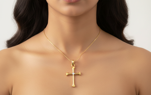 14k <b>Gold</b> Cross Pendant VVS1 Lab Diamond Custom Design Manufacturer Religious Jewelry <b>Crucifix</b> <b>Necklace</b> Charm Wholesaler OEM ODM - Product Image 4