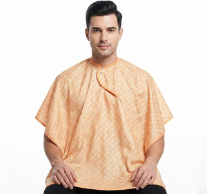 Capa de Barbero Impermeable 100% Poliéster para Hombre, Capa de Corte de Pelo con Cuello Redondo Personalizada - Product Image 1