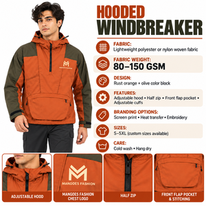 Chaqueta Acolchada con Capucha para Hombre, Marca MANGOES FASHION, Ecológica, Transpirable, Resistente al Viento e Impermeable, con Bloques de Color y Bolsillos Laterales, para Otoño - Product Image 6