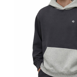 Trendy Contrast Panel Hoodies Oversized Cotton Fleece Streetwear Dual Tone <b>Pullover</b> Custom Logo Low MOQ Bulk Supplier - Product Image 5