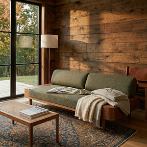 Modern Japandi Solid Teak Wood <b>Sofa</b> Luxury Minimalist Lounge <b>Sofa</b> for Living Room Hotel Villa Resort Furniture - Product Image 1