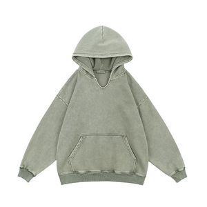 เสื้อฮู้ดดีไซน์พรีเมียมซีซั่นใหม่ปี 2026 ผ้าฝ้าย 100% ล้างสีแบบแอซิดวอช เสื้อฮู้ดแบบแอซิดวอชสั่งทำพิเศษสำหรับผู้ชาย - Product Image 1