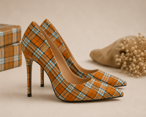 Zapatos de Tacón Alto con Diseño Escocés a Cuadros para Mujer – Elegantes Tacones para Bodas y Eventos Nocturnos, Venta al Por Mayor - Product Image 3