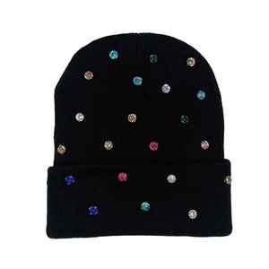 Gorros de lana unisex al por mayor, gorros tejidos con piedras preciosas de 5 mm bordadas a mano en todos los colores, gorros de invierno para exteriores con logotipo personalizado. - Product Image 5