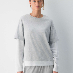 Camiseta de Manga Larga para Hombre, Personalizada con Logotipo, Corte Holgado, Doble Capa, 100% Algodón, Gruesa, Fabricante de Ropa Masculina - Product Image 1