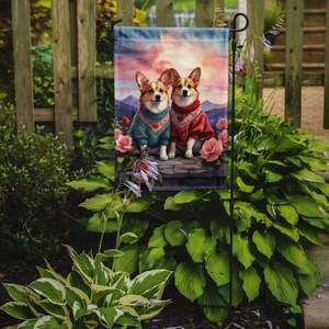 Corgi dos corazones Multicolor jardín bandera buzón decorativo patio Banner para Patio ilustraciones complementando camas de flores en tamaño - Product Image 2