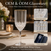 Vente en gros de gobelets à eau en cristal à bord doré européens, gobelets en verre taillés au diamant de luxe, verres à vin pour vin rouge, whisky, boîte cadeau