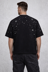 เสื้อเชิ้ตผู้ชายคุณภาพสูงสไตล์ Y2K หรูหรา ผ้าฝ้าย 100% เสื้อยืดผู้ชายประดับเพชร ดีไซน์สั่งทำได้ ล่าสุด ดีไซน์ทันสมัย เนื้อผ้าหนานุ่ม ระบายอากาศได้ดี - Product Image 3