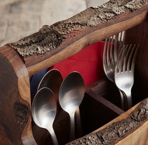 Modern Trending Design <b>Wooden</b> <b>Caddy</b> Tabletop Handmade Edge Rustic <b>Wooden</b> <b>Caddy</b> New Style Home Decoration - Product Image 5