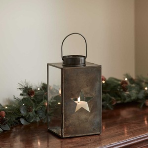New Arrival <b>Large</b> Fancy Decorative Modern Iron Candle Glass <b>Lantern</b> Star Cutout Events Room Weddings Garden Christmas <b>Outdoor</b> - Product Image 1
