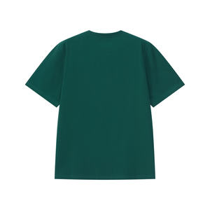 เสื้อยืดคอกลมแขนสั้นสีเขียวสำหรับผู้ชาย ผ้าฝ้าย 100% ทรงเข้ารูป ระบายเหงื่อได้ดี พิมพ์ลายแบบรีดร้อน โลโก้ทีมแบบกำหนดเองด้านหน้า - Product Image 3