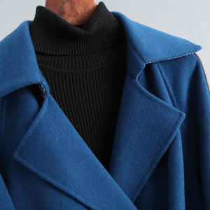 Top Quality Cotton <b>Wool</b> Blend Trench Coat Long Double Breasted Winter Overcoat Belted Warm Fashion Outwear For Women - Product Image 5