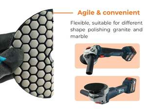 Tampon de polissage en résine diamantée sèche flexible de 4 pouces 100mm KA + 3.5mm d'épaisseur Logo OEM Vietnam Made Stone Floor Wall Buff - Product Image 2