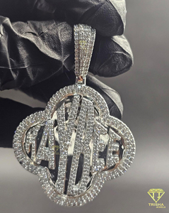 Wholesale Custom <b>Letter</b> Logo Pendant VVS Lab Grown Diamond in 925 Sterling Silver Hip Hop Luxury Personalized Statement - Product Image 2